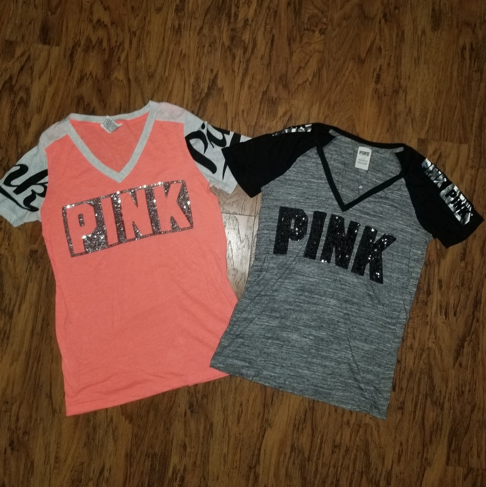 Victoria's Secret Pink sequins tshirts size large